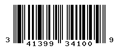 UPC barcode number 341399341009