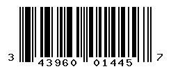 UPC barcode number 3439600014457