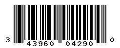 UPC barcode number 3439600042900