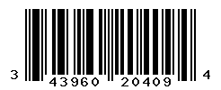 UPC barcode number 3439600204094