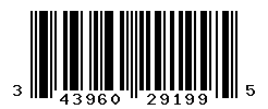 UPC barcode number 3439600291995