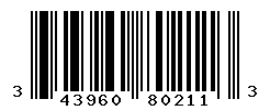 UPC barcode number 3439602802113