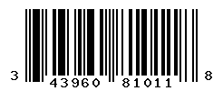 UPC barcode number 3439602810118