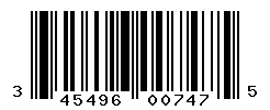 UPC barcode number 3454960007475