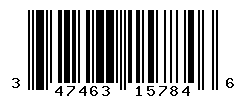 UPC barcode number 3474636157846