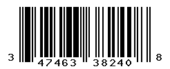 UPC barcode number 3474636382408