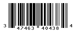 UPC barcode number 3474636404384