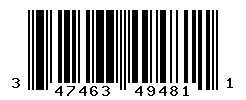 UPC barcode number 3474636494811