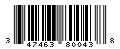 UPC barcode number 3474636800438