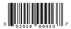 UPC barcode number 352010000137