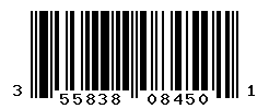 UPC barcode number 3558380084501