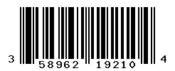 UPC barcode 358962192104