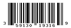 UPC 359130193169 barcode image