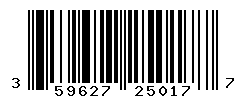 UPC barcode number 359627250177