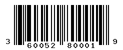 UPC barcode number 3600522800019