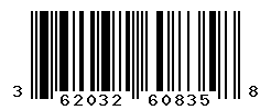 UPC barcode number 362032608358