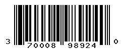 UPC barcode number 370008989240