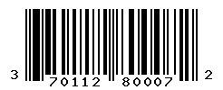 UPC barcode number 3701129800072