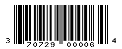 UPC barcode number 370729000064