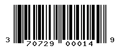 UPC barcode 370729000149