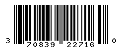 UPC barcode number 370839227160