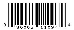 UPC barcode number 380005110974