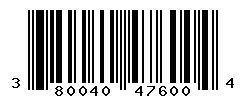 UPC barcode number 380040476004