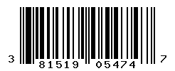 UPC barcode number 381519054747