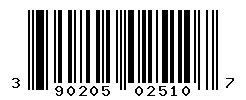 UPC barcode 390205025107