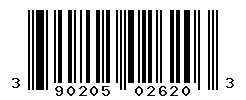 UPC barcode number 390205026203