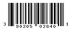 UPC barcode number 390205026401