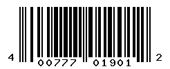 UPC barcode number 400777019012