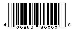 UPC barcode number 400862800006