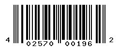 UPC barcode number 4025700001962