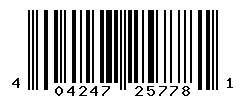 UPC barcode number 4042477257781
