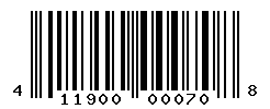 UPC barcode number 4119000000708
