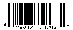 UPC barcode number 4260379343634
