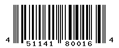 UPC barcode number 4511413800164