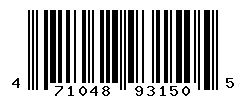 UPC barcode number 4710483931505