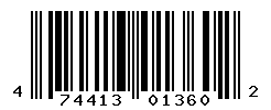 UPC barcode number 4744131013602