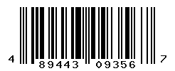 UPC barcode number 4894430093567