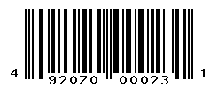 UPC barcode number 492070000231