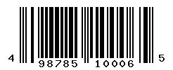 UPC barcode number 4987851100065