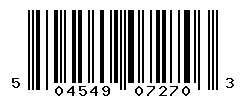 UPC barcode number 5045492072703
