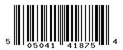 UPC barcode number 5050410418754