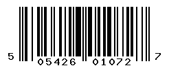 UPC barcode number 5054267010727