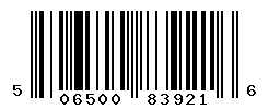 UPC barcode number 5065009839216