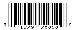 UPC barcode number 5713799700109