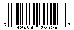 UPC barcode number 5999094003583
