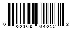 UPC barcode number 600169640132